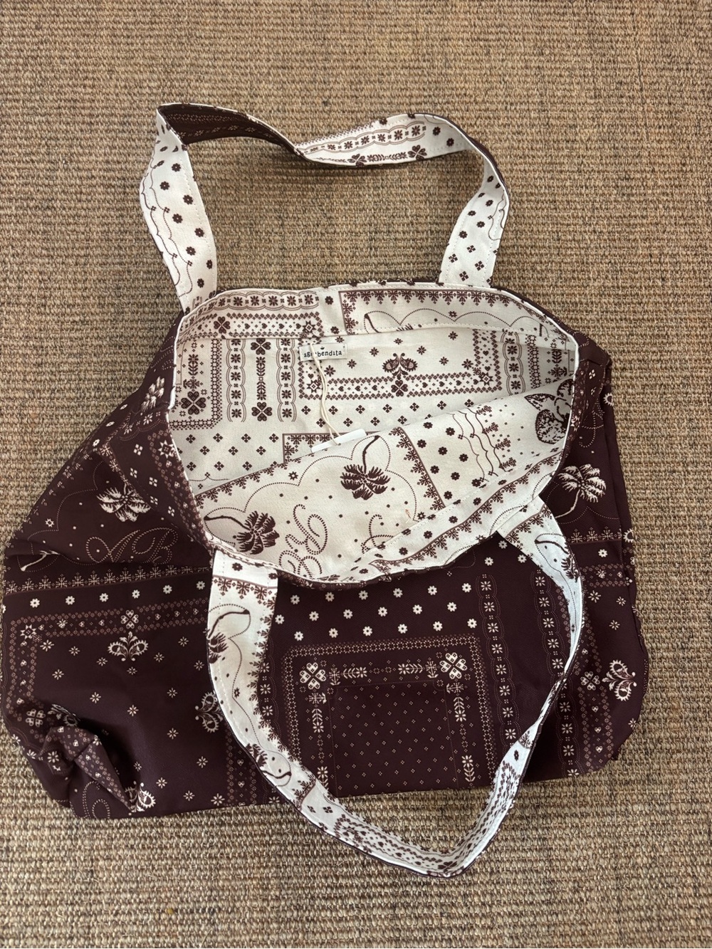 Agua Bendita Brown Bandana-Print Tote - Picture 2 of 4